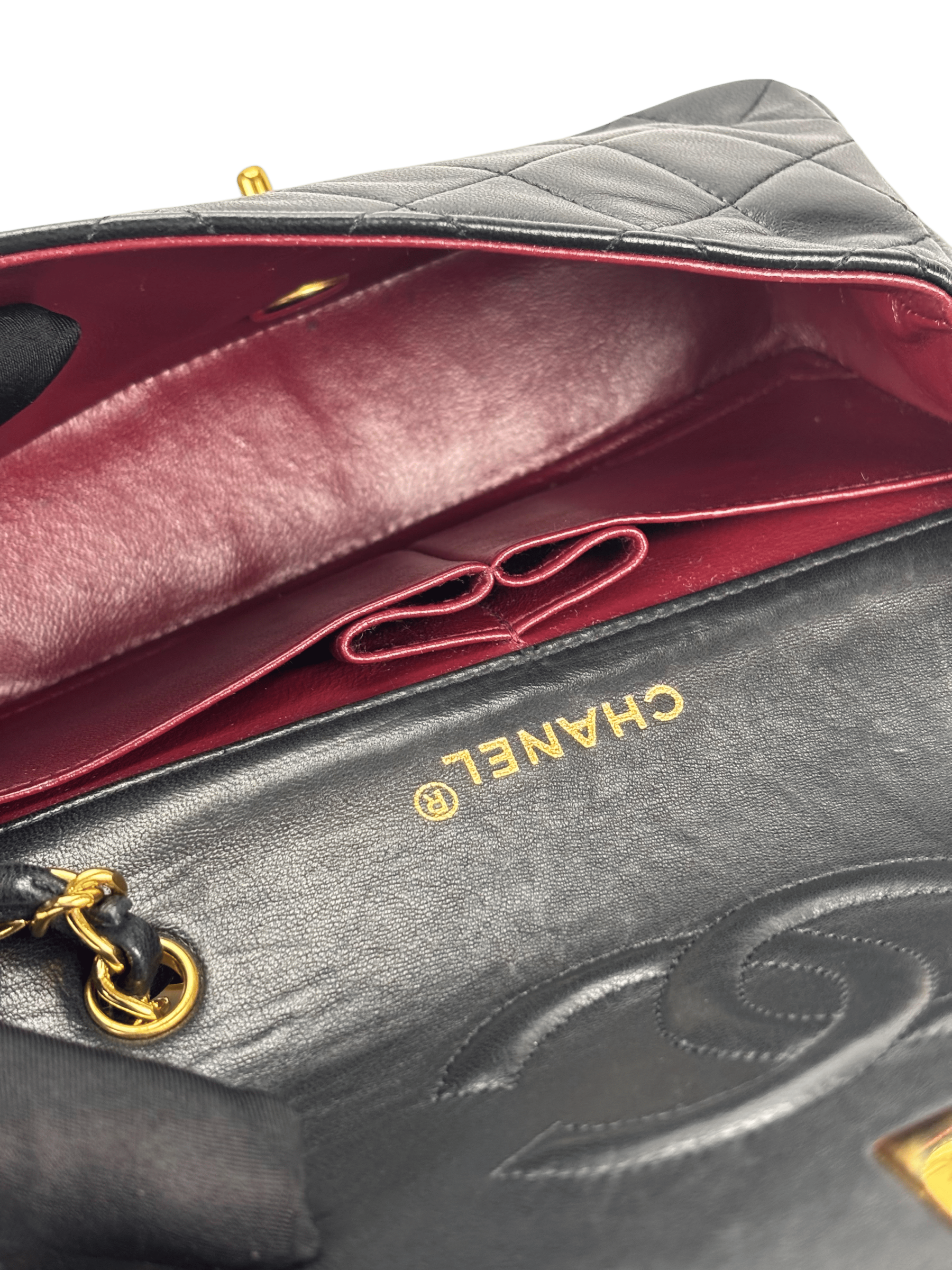 CHANEL - Black Lambskin Crossbody Shoulder Bag