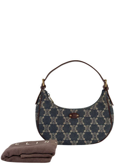 CELINE - Blue Denim Paris Macadam Shoulder Bag