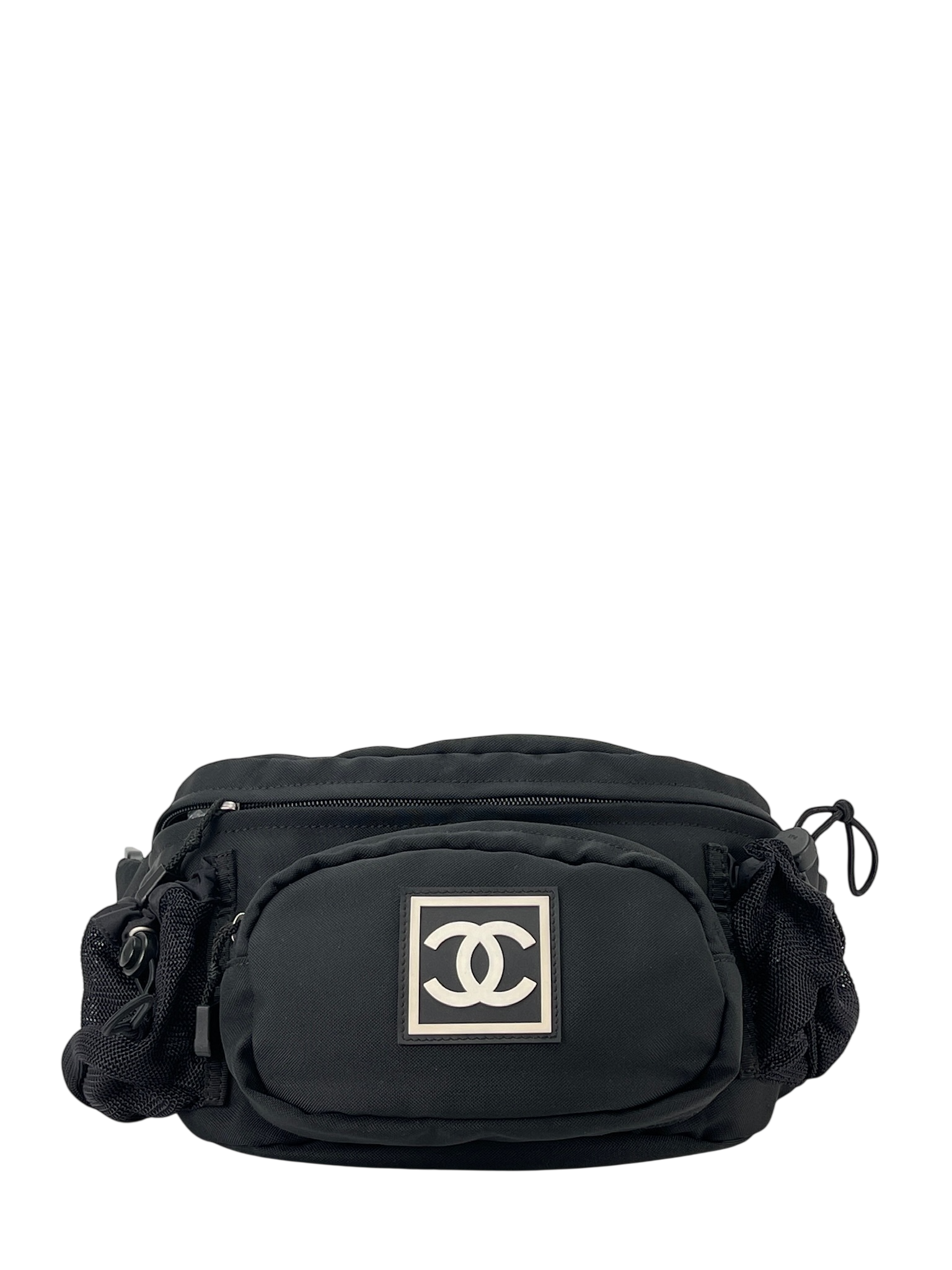  CHANEL - Sport CC Logo Black Waist Crossbody Shoulder Bag