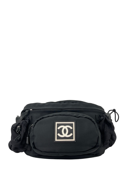  CHANEL - Sport CC Logo Black Waist Crossbody Shoulder Bag