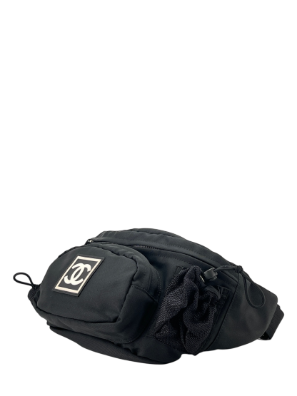  CHANEL - Sport CC Logo Black Waist Crossbody Shoulder Bag