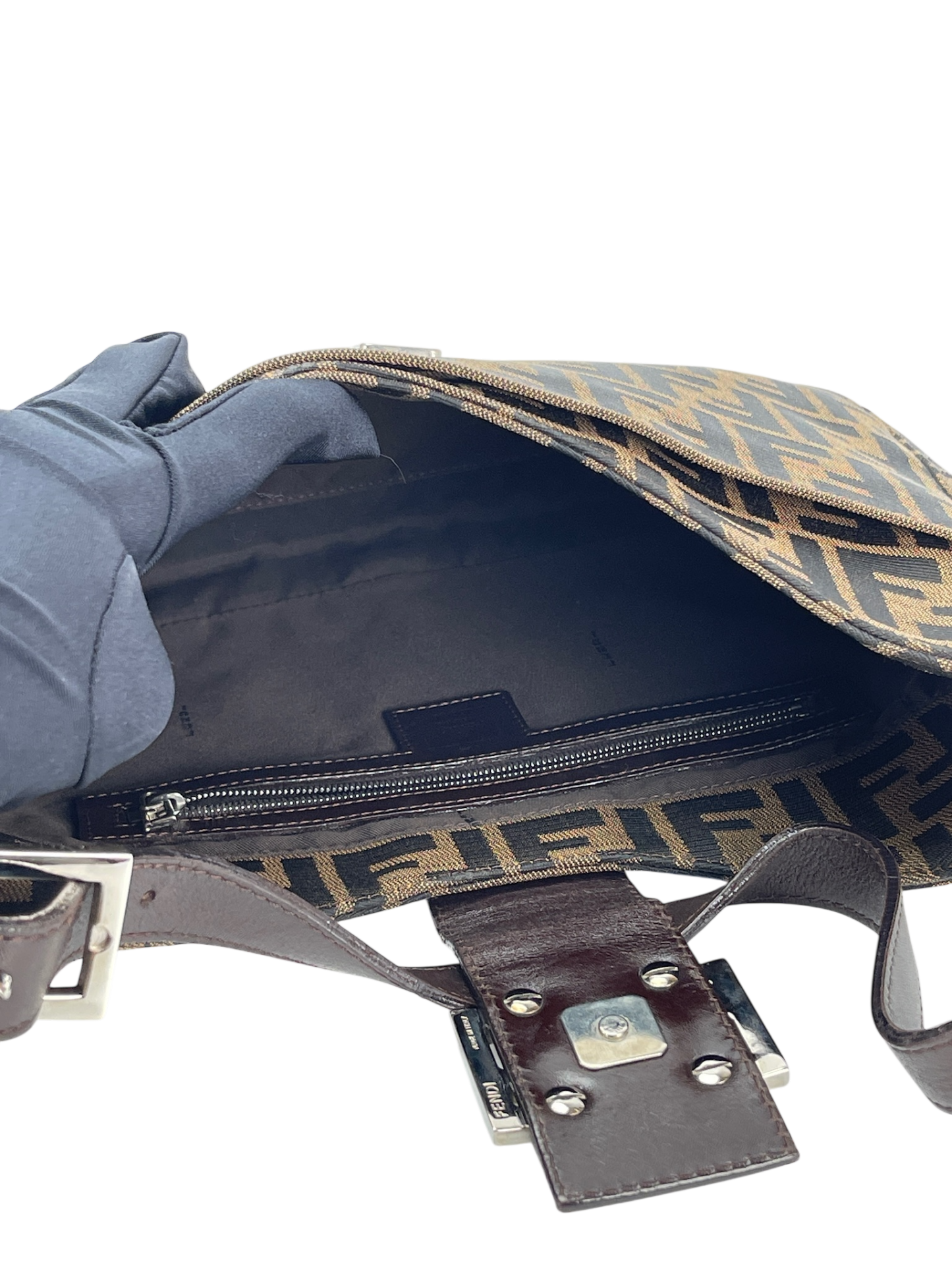 FENDI - Beige Zucca Mamma Handbag Gold Hardware