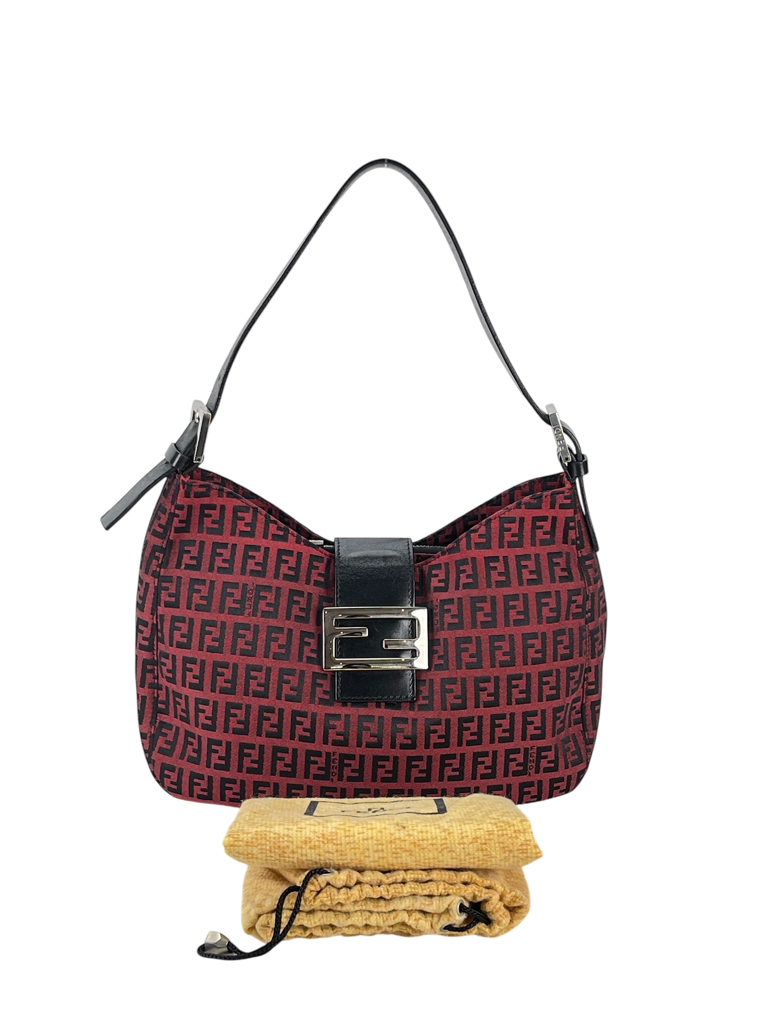 FENDI - Red Zucca Mamma Bucket Handbag 