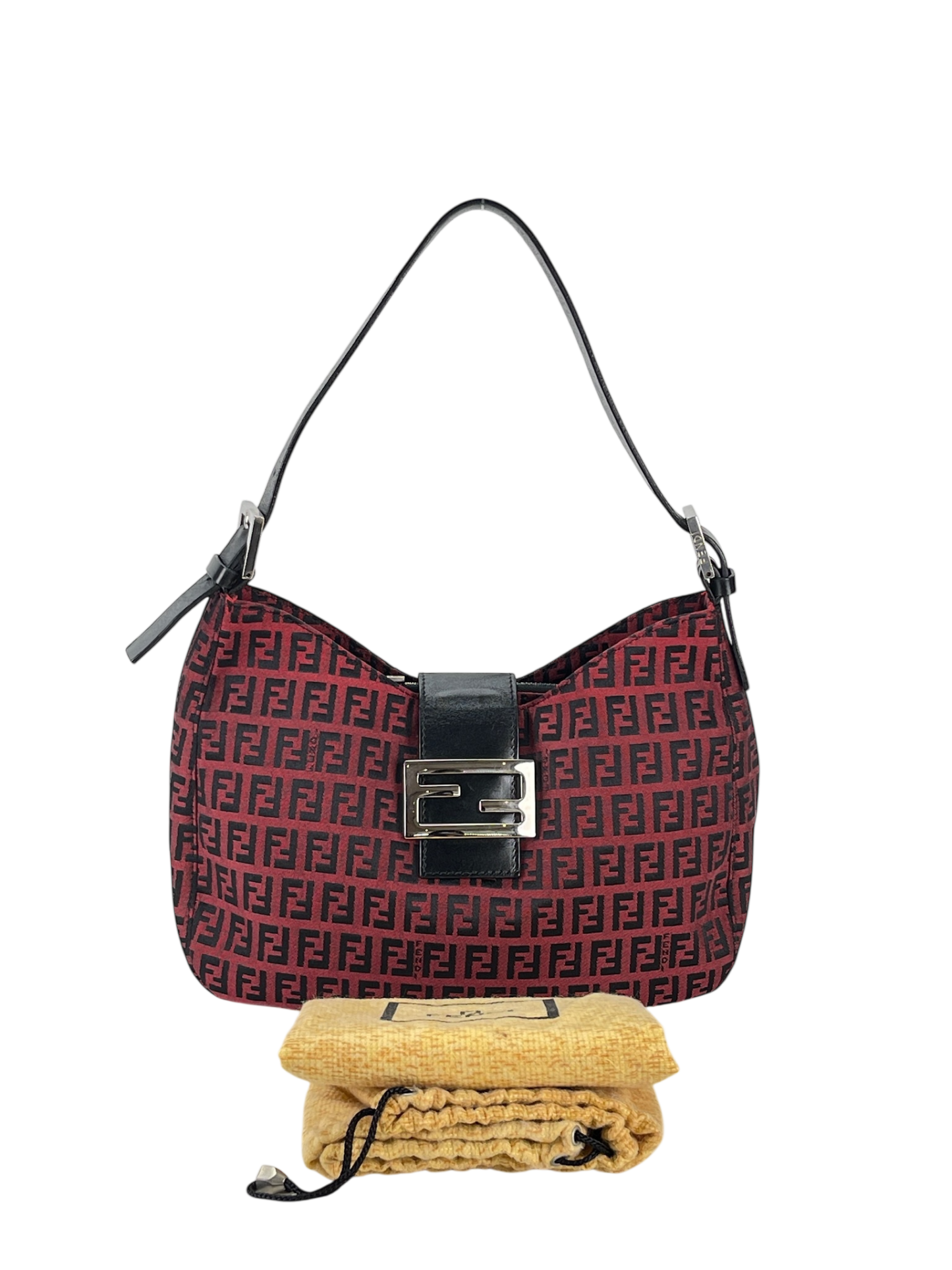 FENDI - Red Zucca Mamma Bucket Handbag 