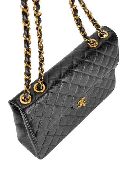 CHANEL - Black Caviar Jumbo Flap Bag 30
