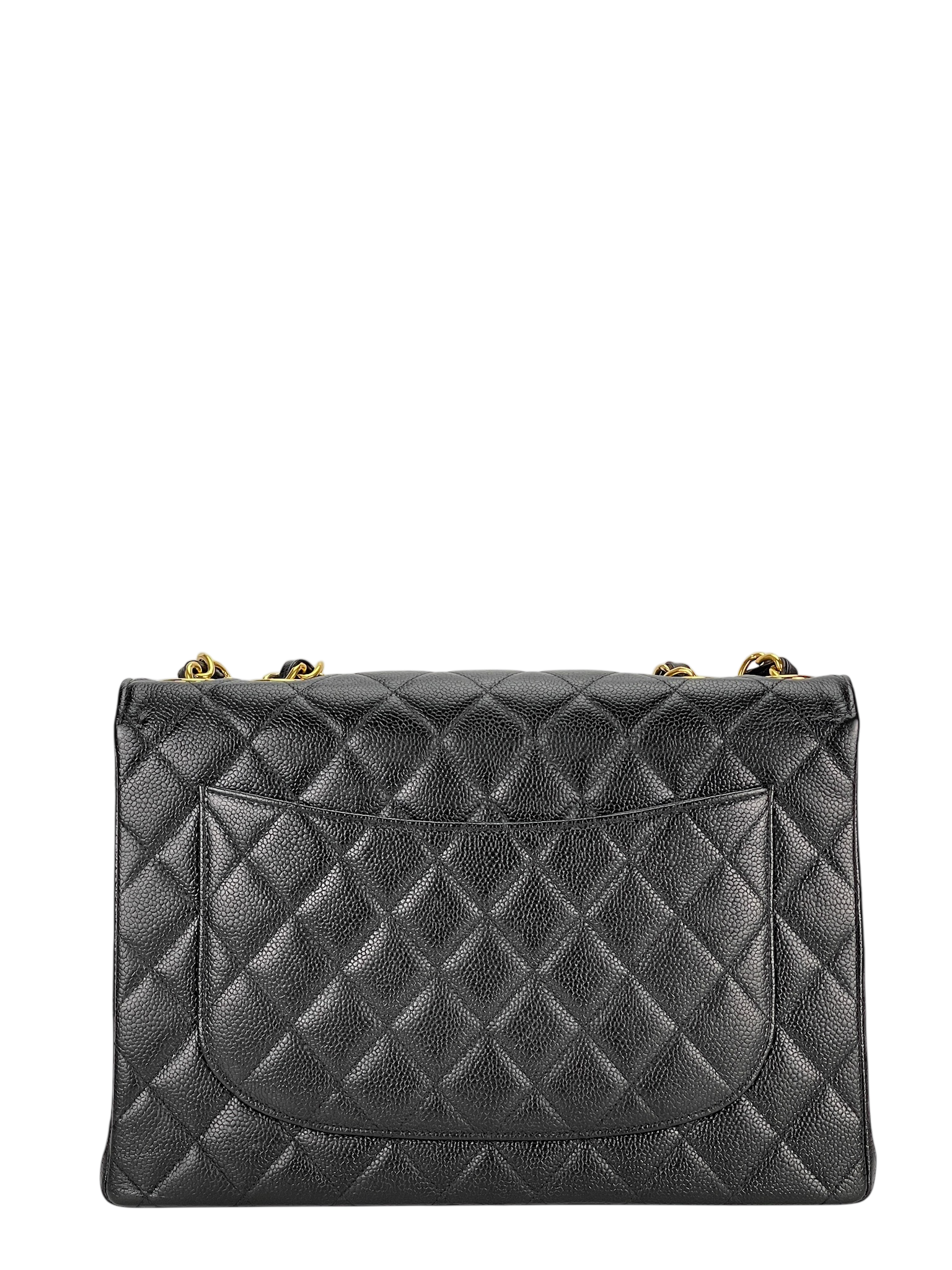 CHANEL - Black Caviar Jumbo Flap Bag 30