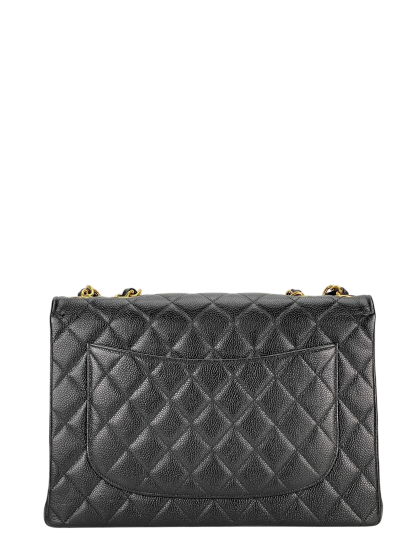 CHANEL - Black Caviar Jumbo Flap Bag 30