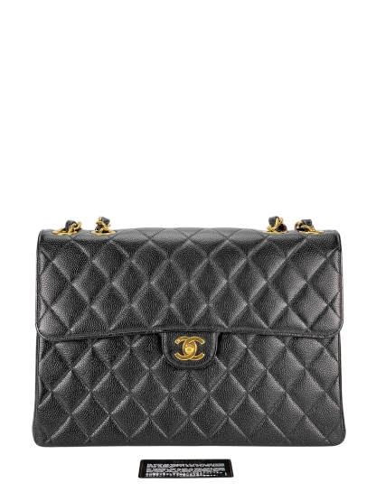 CHANEL - Black Caviar Jumbo Flap Bag 30