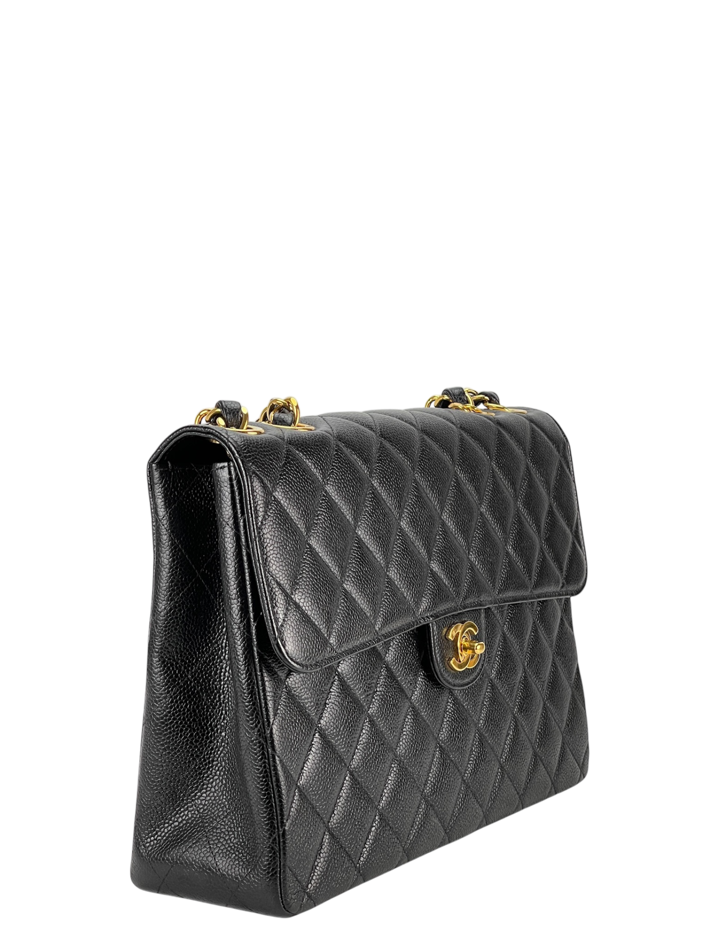 CHANEL - Black Caviar Jumbo Flap Bag 30