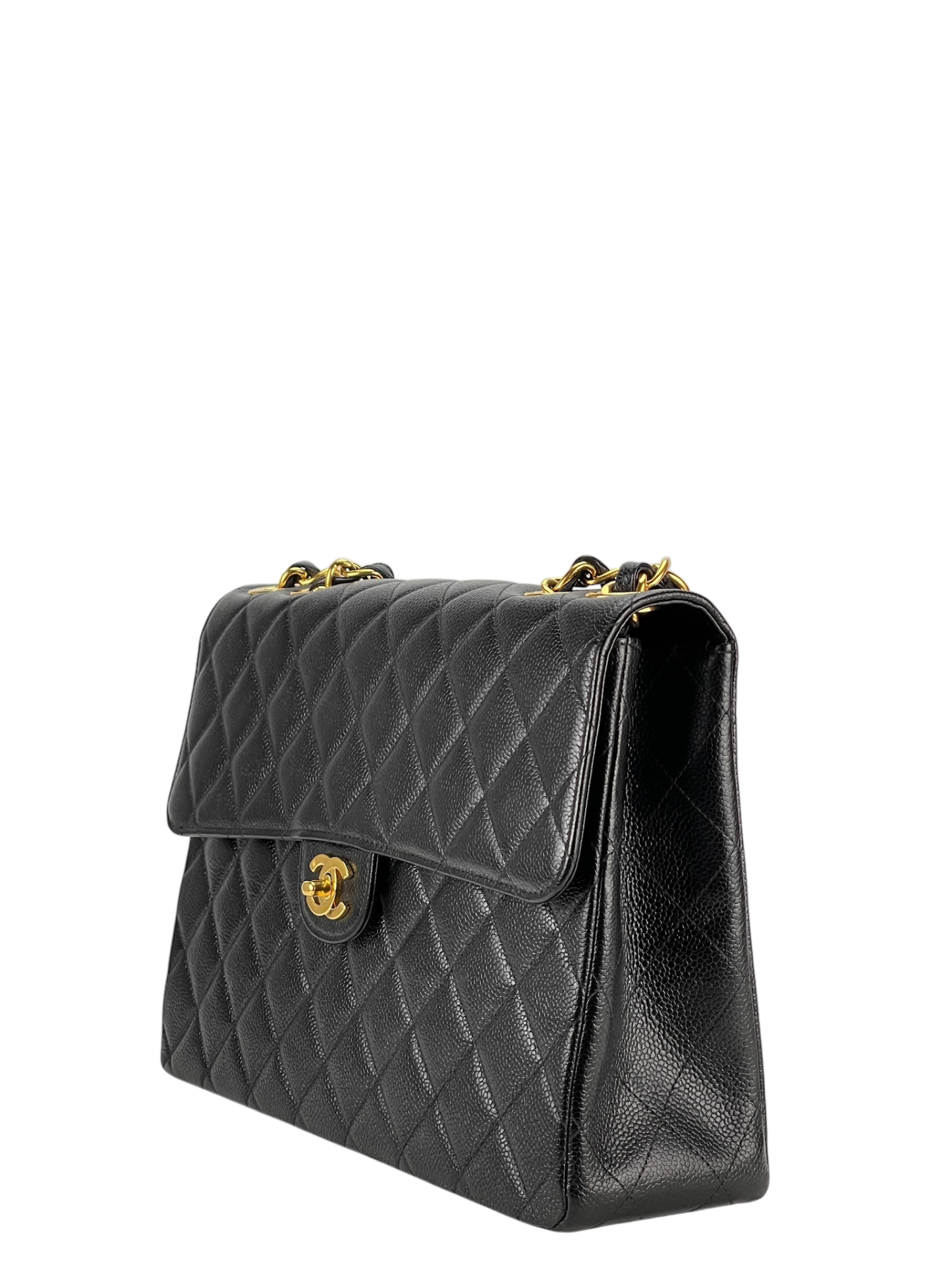 CHANEL - Black Caviar Jumbo Flap Bag 30