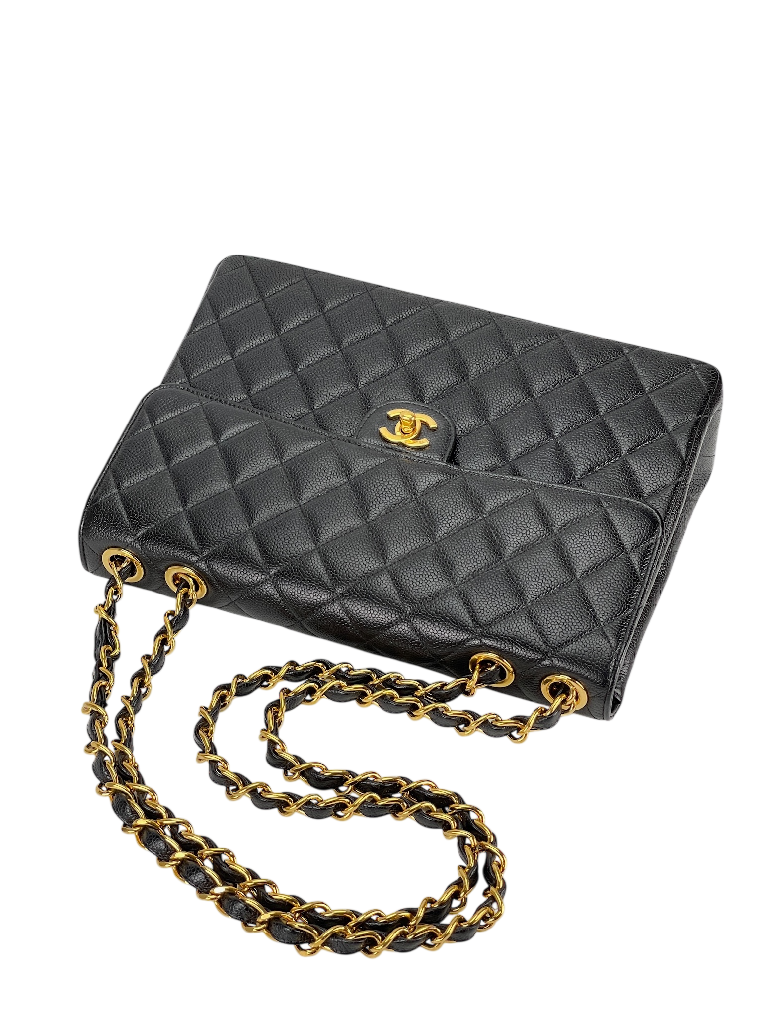 CHANEL - Black Caviar Jumbo Flap Bag 30
