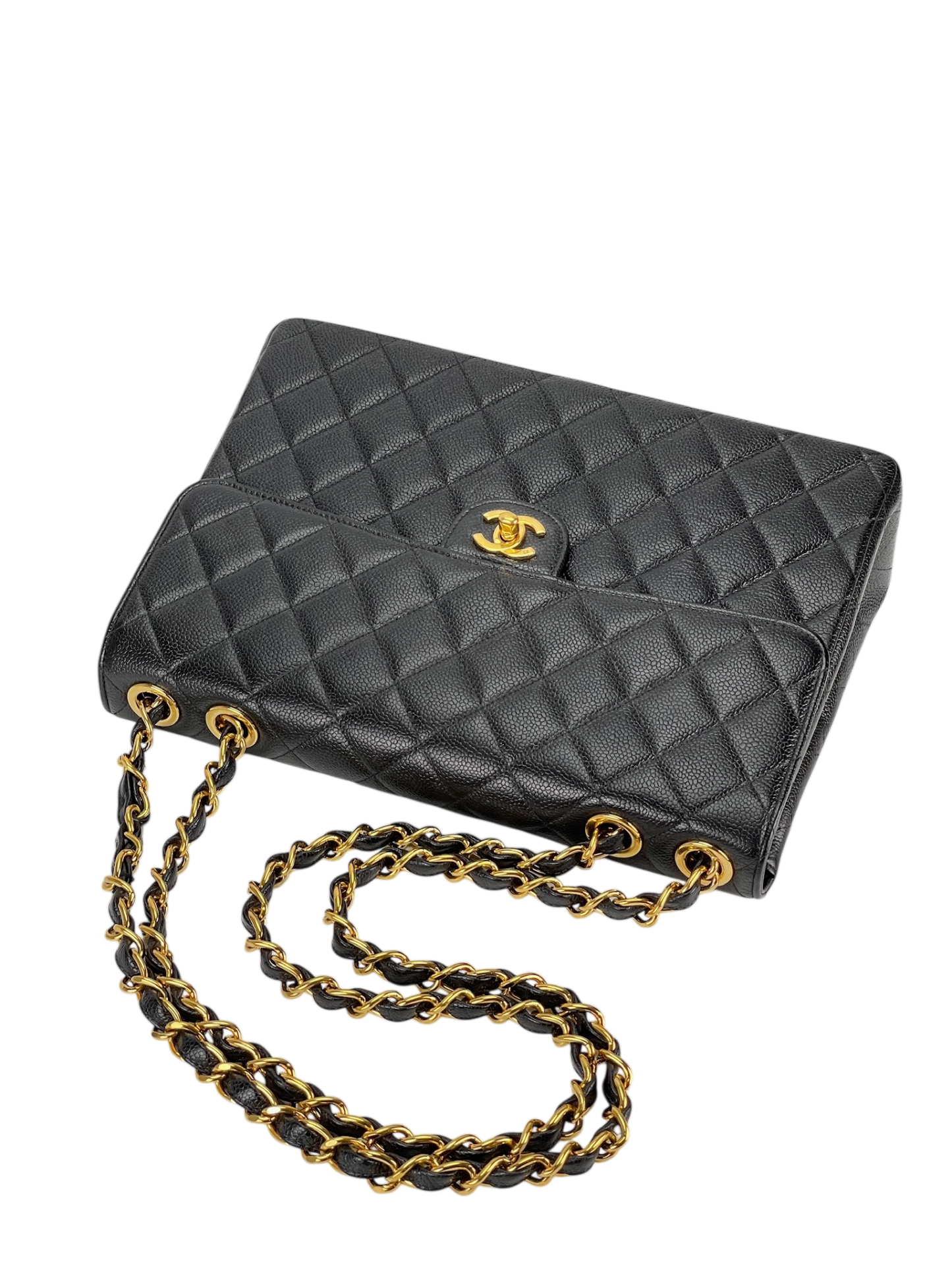 CHANEL - Black Caviar Jumbo Flap Bag 30