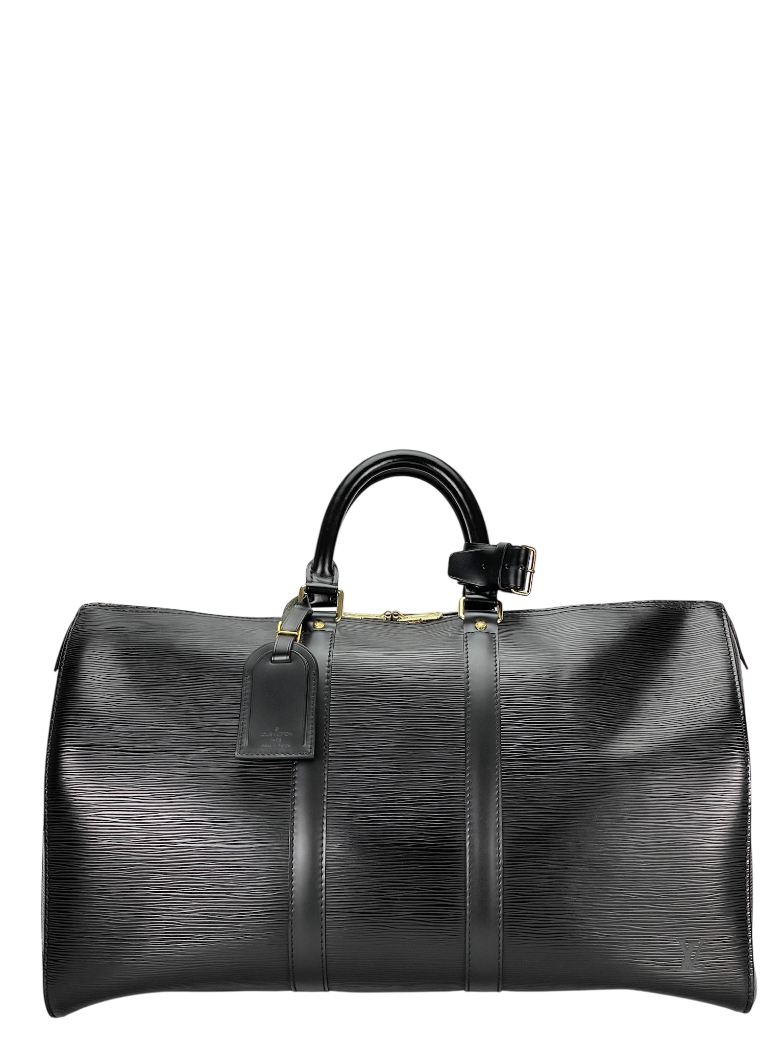 LOUIS VUITTON - Keepall 45 Boston Epi Canvas Black Handbag