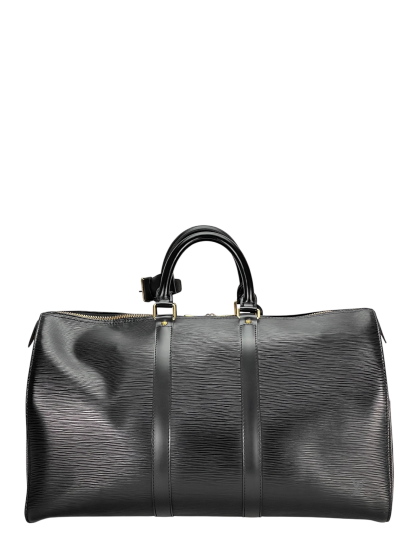 LOUIS VUITTON - Keepall 45 Boston Epi Canvas Black Handbag