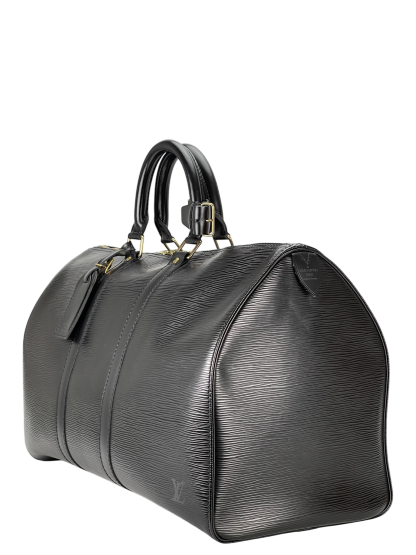 LOUIS VUITTON - Keepall 45 Boston Epi Canvas Black Handbag
