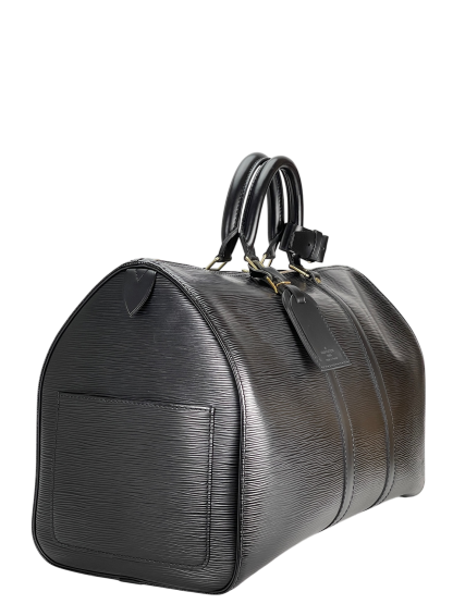 LOUIS VUITTON - Keepall 45 Boston Epi Canvas Black Handbag