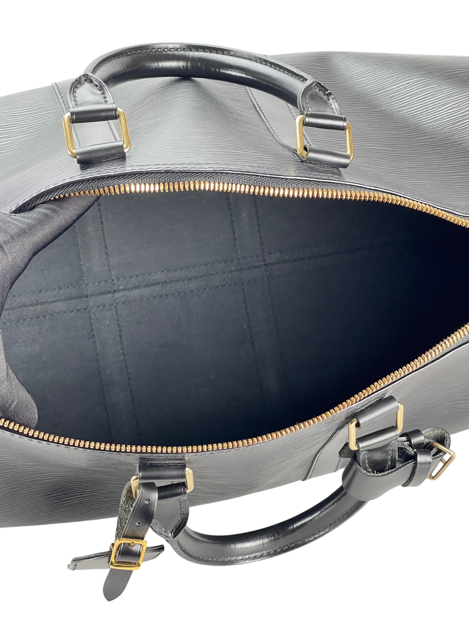 LOUIS VUITTON - Keepall 45 Boston Epi Canvas Black Handbag