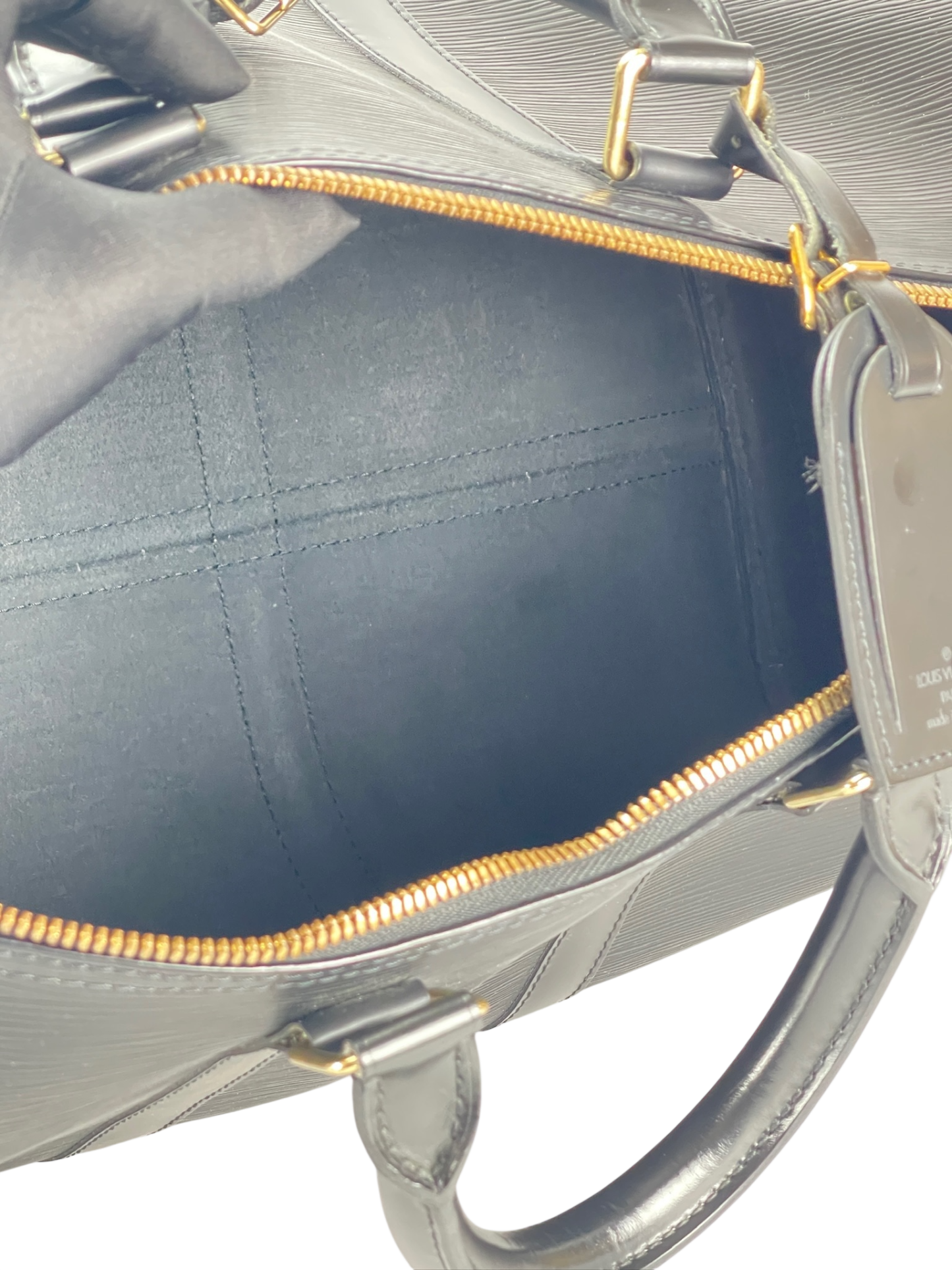 LOUIS VUITTON - Keepall 45 Boston Epi Canvas Black Handbag