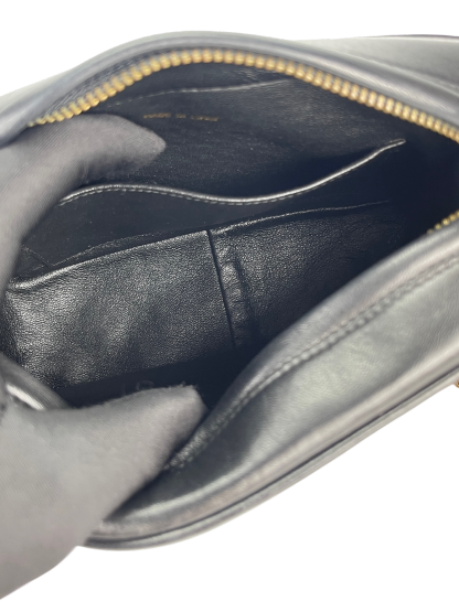 CHANEL - Black Lambskin Chanel Matelasse Chain Gold Hardware Shoulder Bag