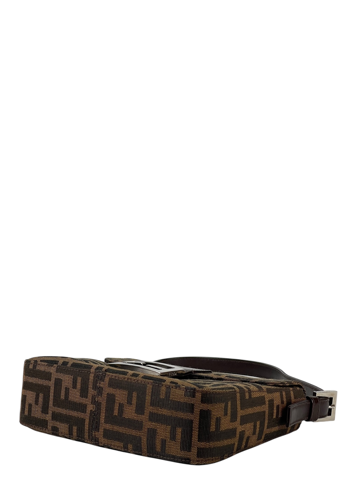 FENDI - Beige Zucca Canvas Leather Handbag 