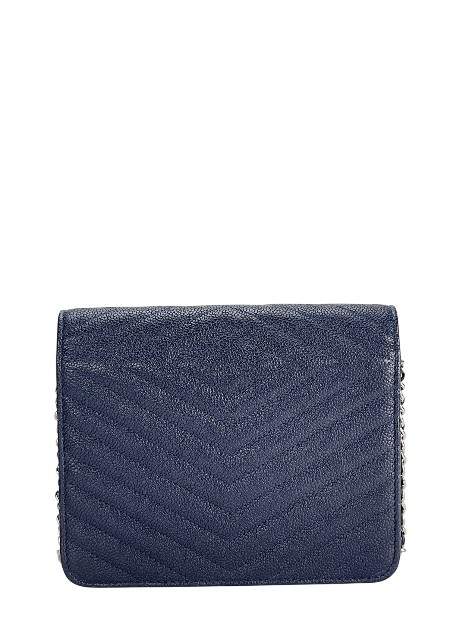 CHANEL - Navy Caviar V-stich Wallet On Chain (WOC)
