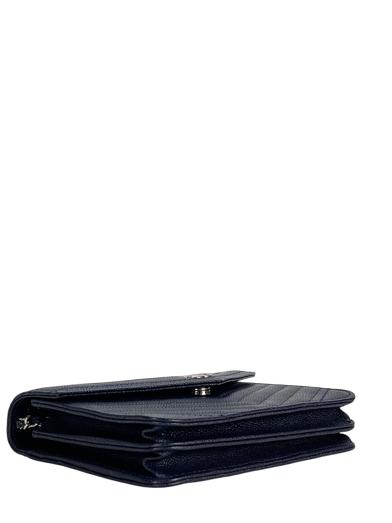 CHANEL - Navy Caviar V-stich Wallet On Chain (WOC)