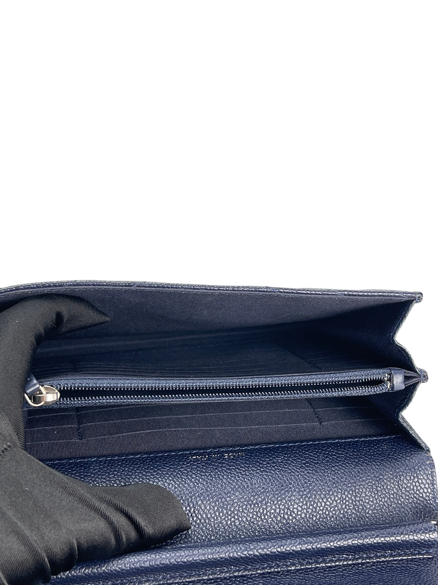 CHANEL - Navy Caviar V-stich Wallet On Chain (WOC)