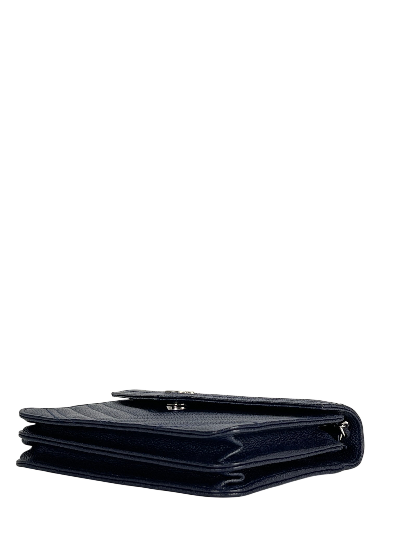 CHANEL - Navy Caviar V-stich Wallet On Chain (WOC)