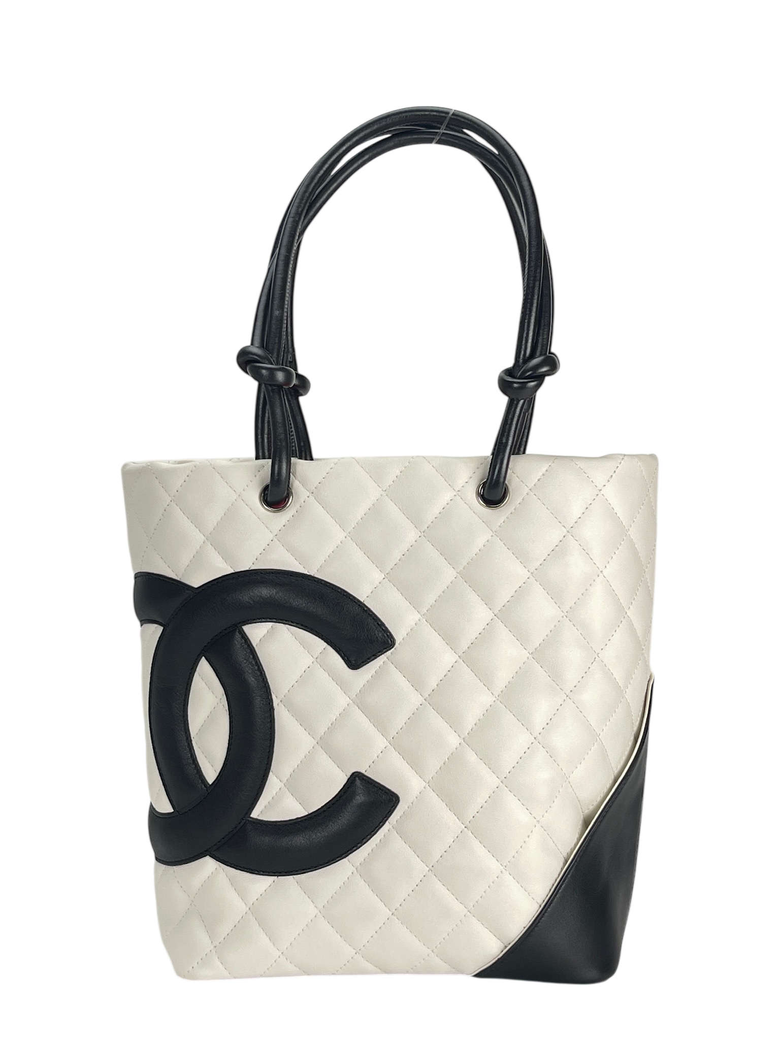  CHANEL - Cambon Tote Bag White Calfskin