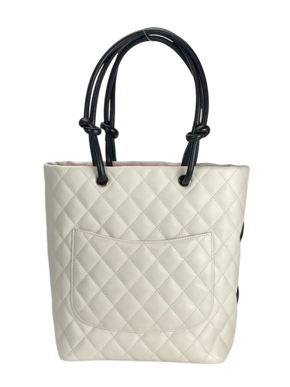  CHANEL - Cambon Tote Bag White Calfskin
