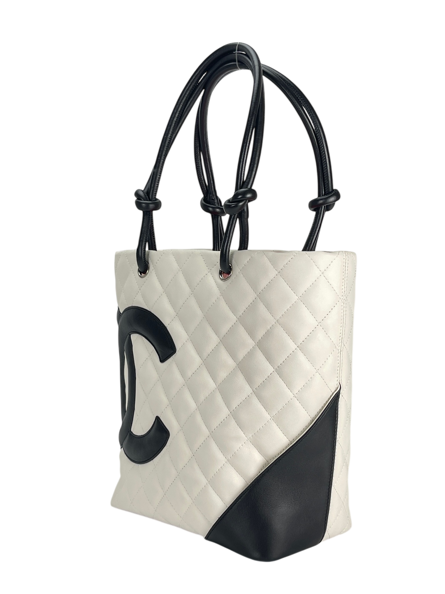  CHANEL - Cambon Tote Bag White Calfskin