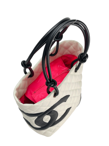  CHANEL - Cambon Tote Bag White Calfskin