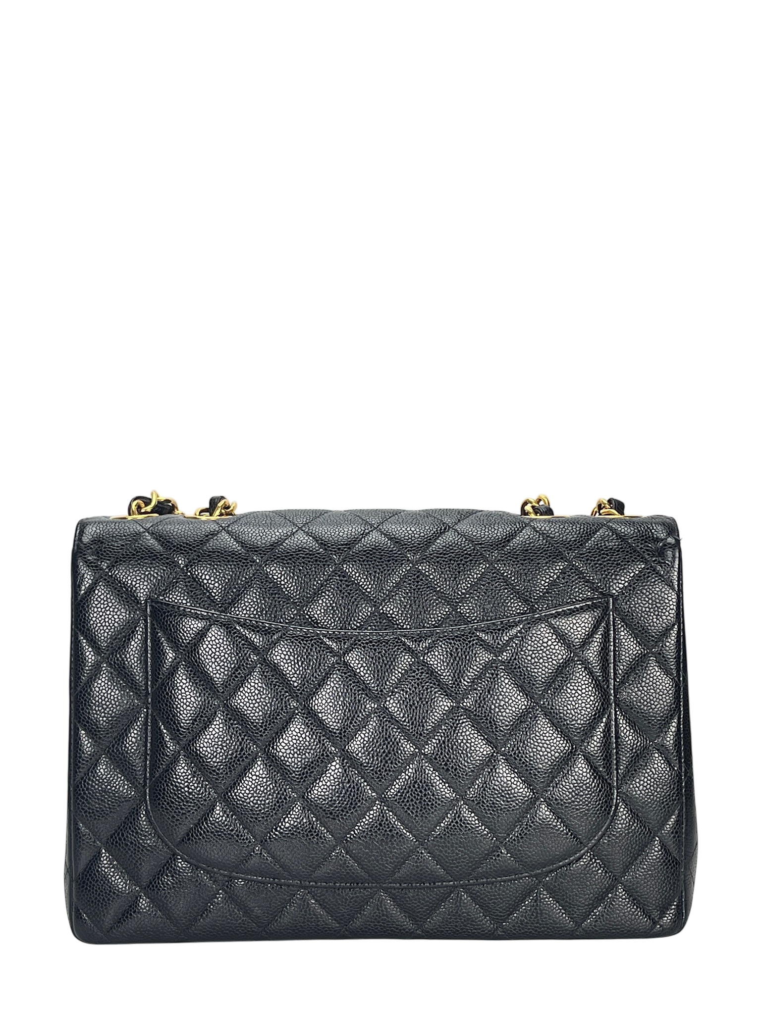 CHANEL - Black Caviar Jumbo Flap Bag 30