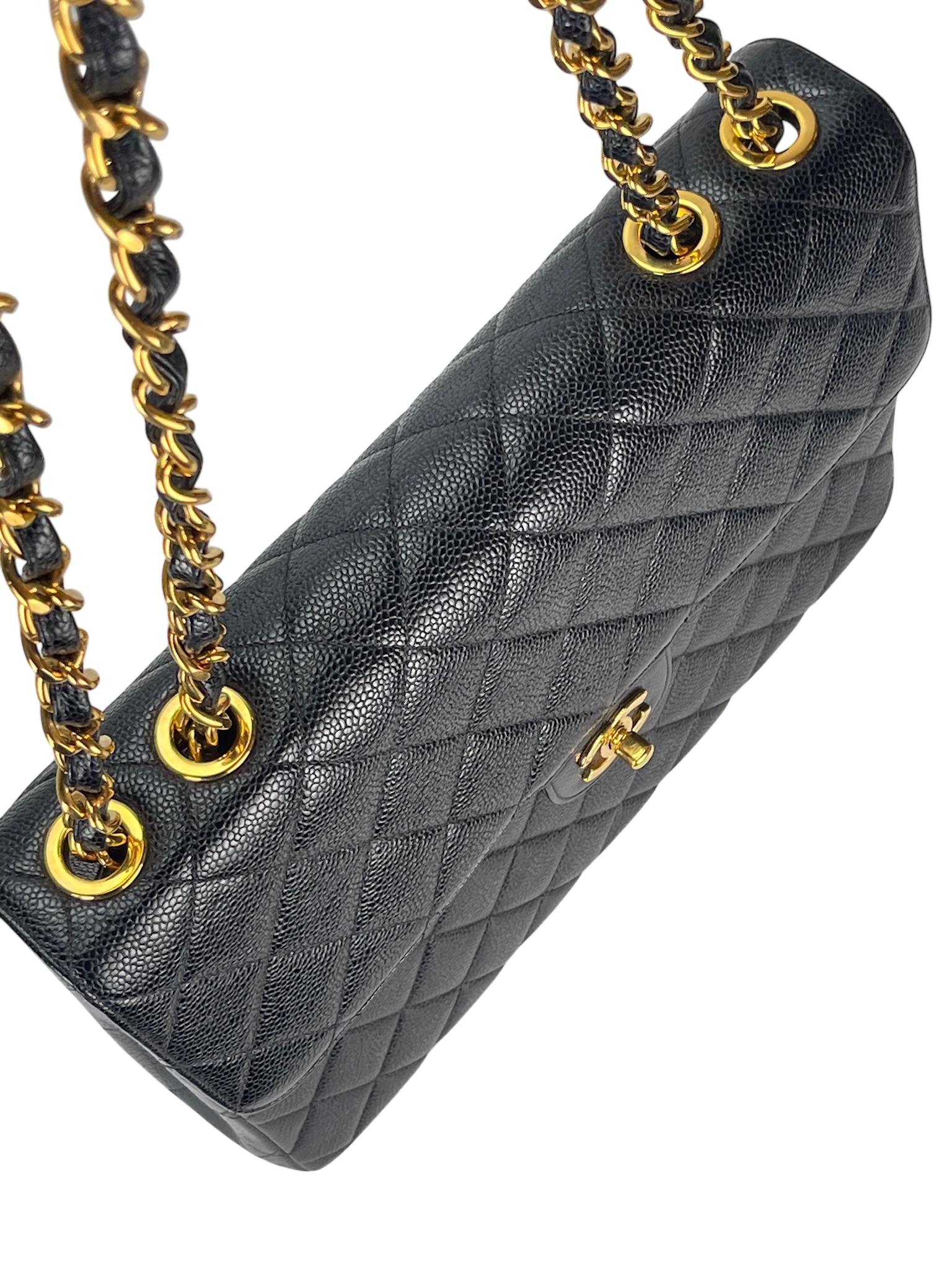 CHANEL - Black Caviar Jumbo Flap Bag 30