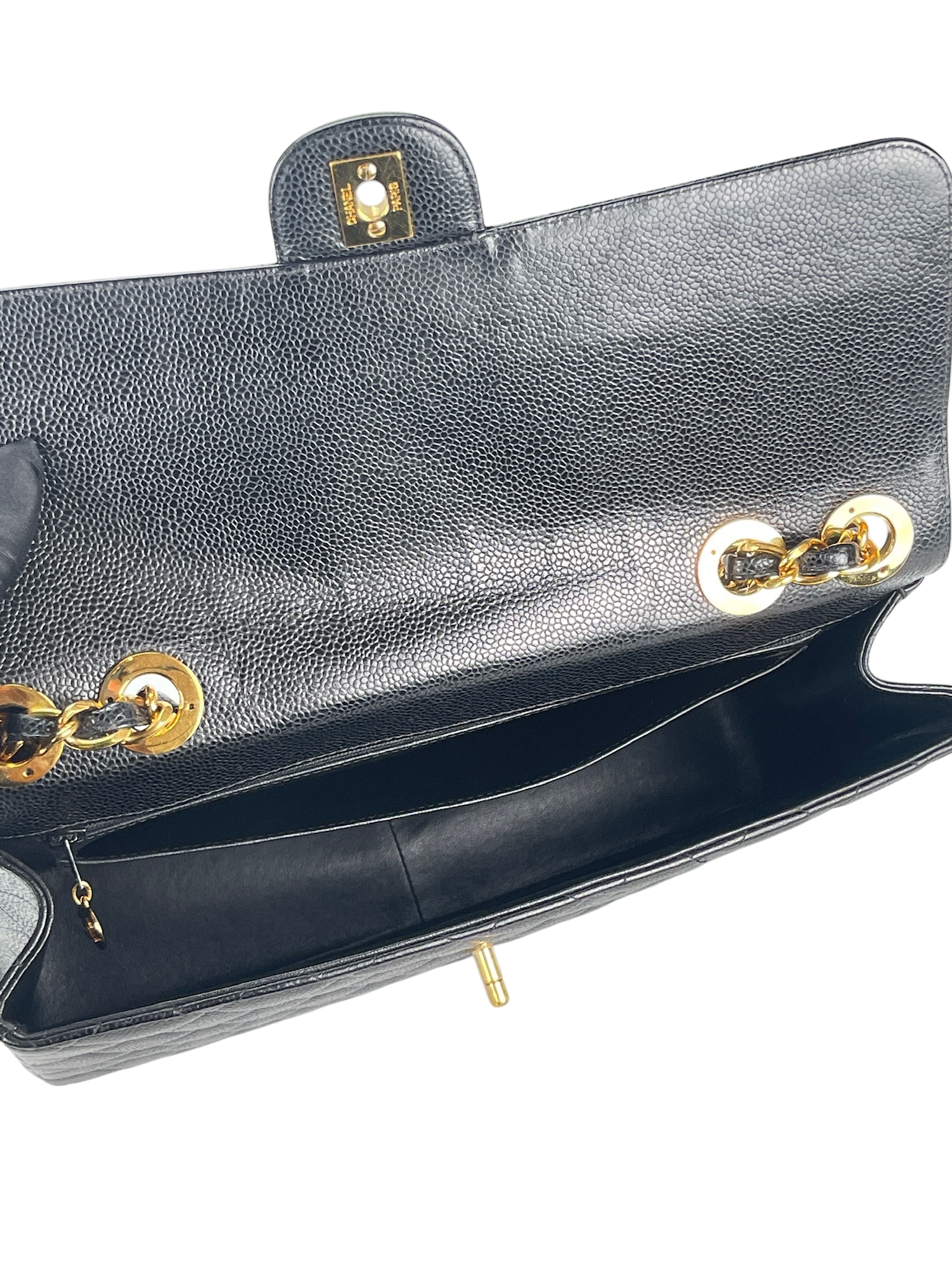 CHANEL - Black Caviar Jumbo Flap Bag 30