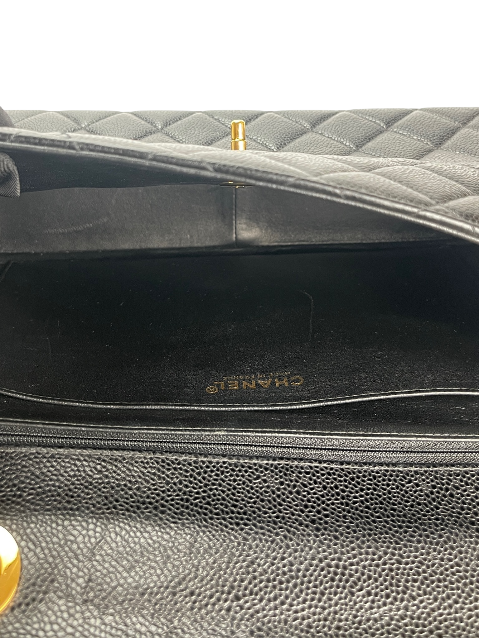 CHANEL - Black Caviar Jumbo Flap Bag 30