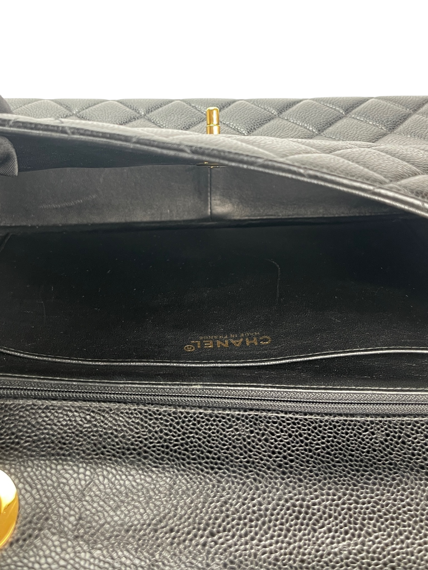 CHANEL - Black Caviar Jumbo Flap Bag 30
