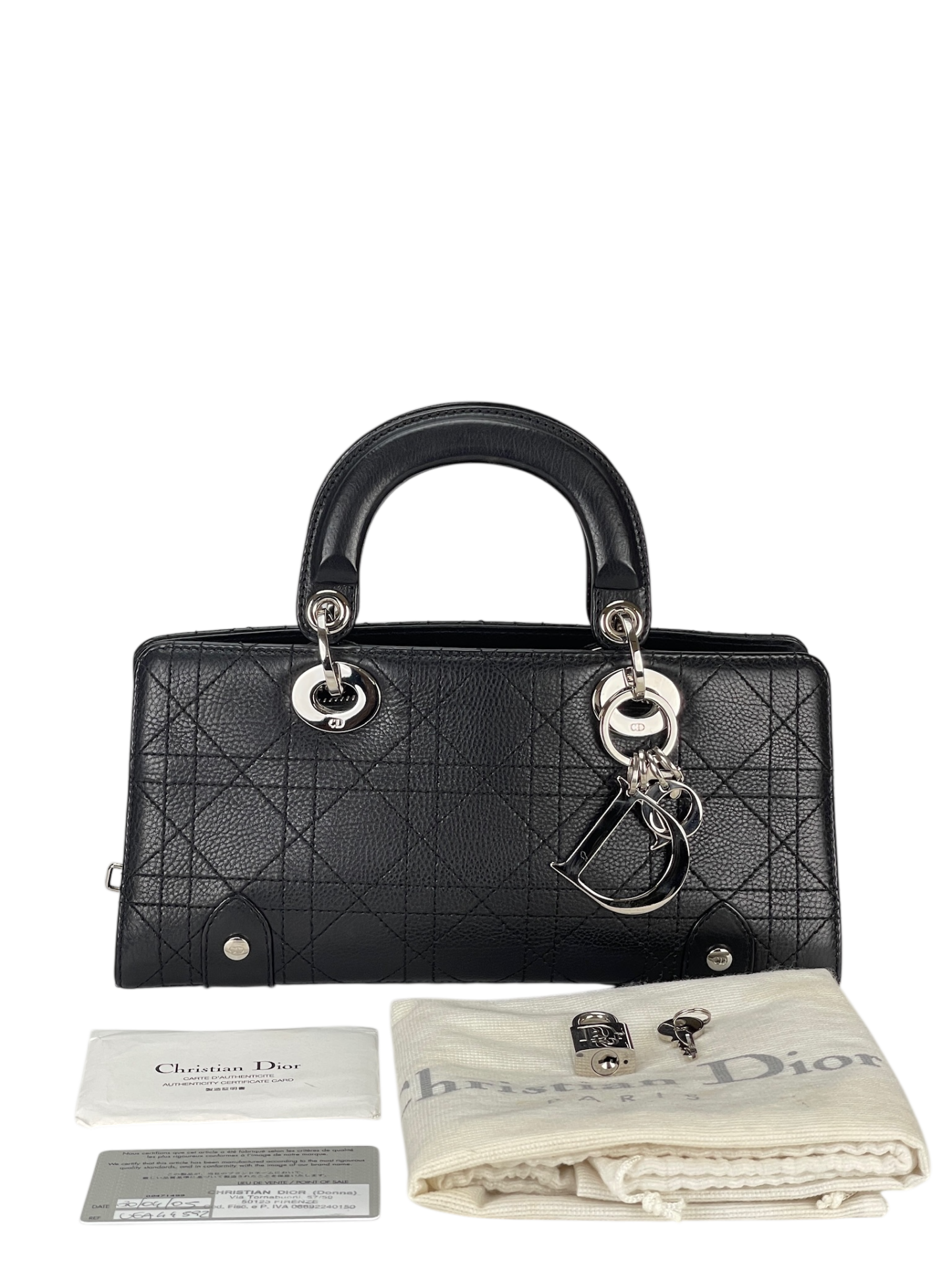 CHRISTIAN DIOR - Lady Dior East West Bag in Black