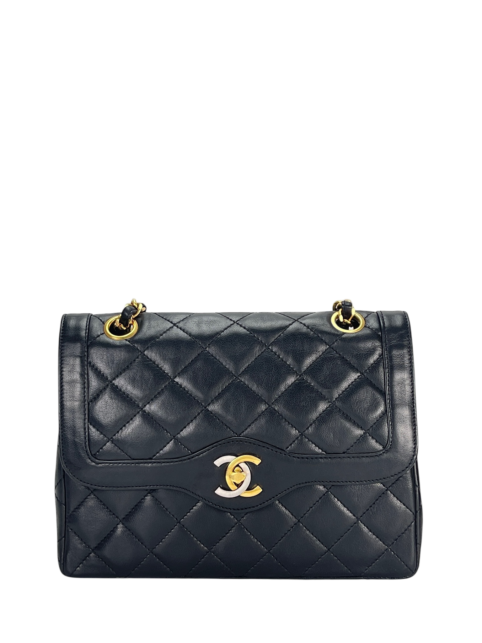  CHANEL - Black Lambskin Shoulder Bag