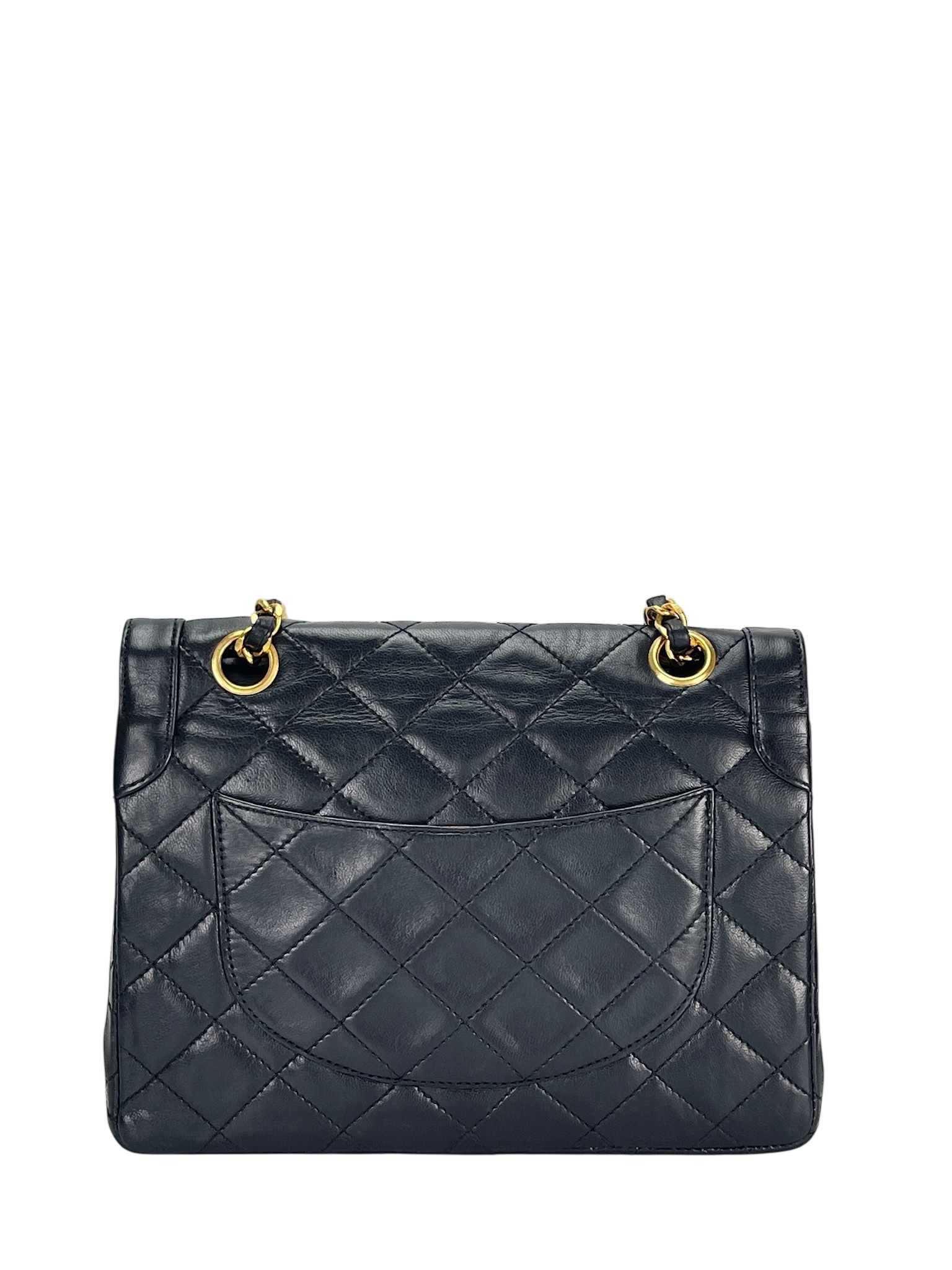  CHANEL - Black Lambskin Shoulder Bag