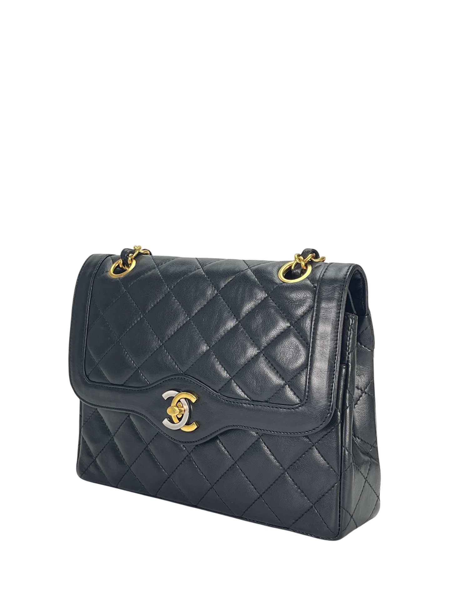CHANEL - Black Lambskin Shoulder Bag