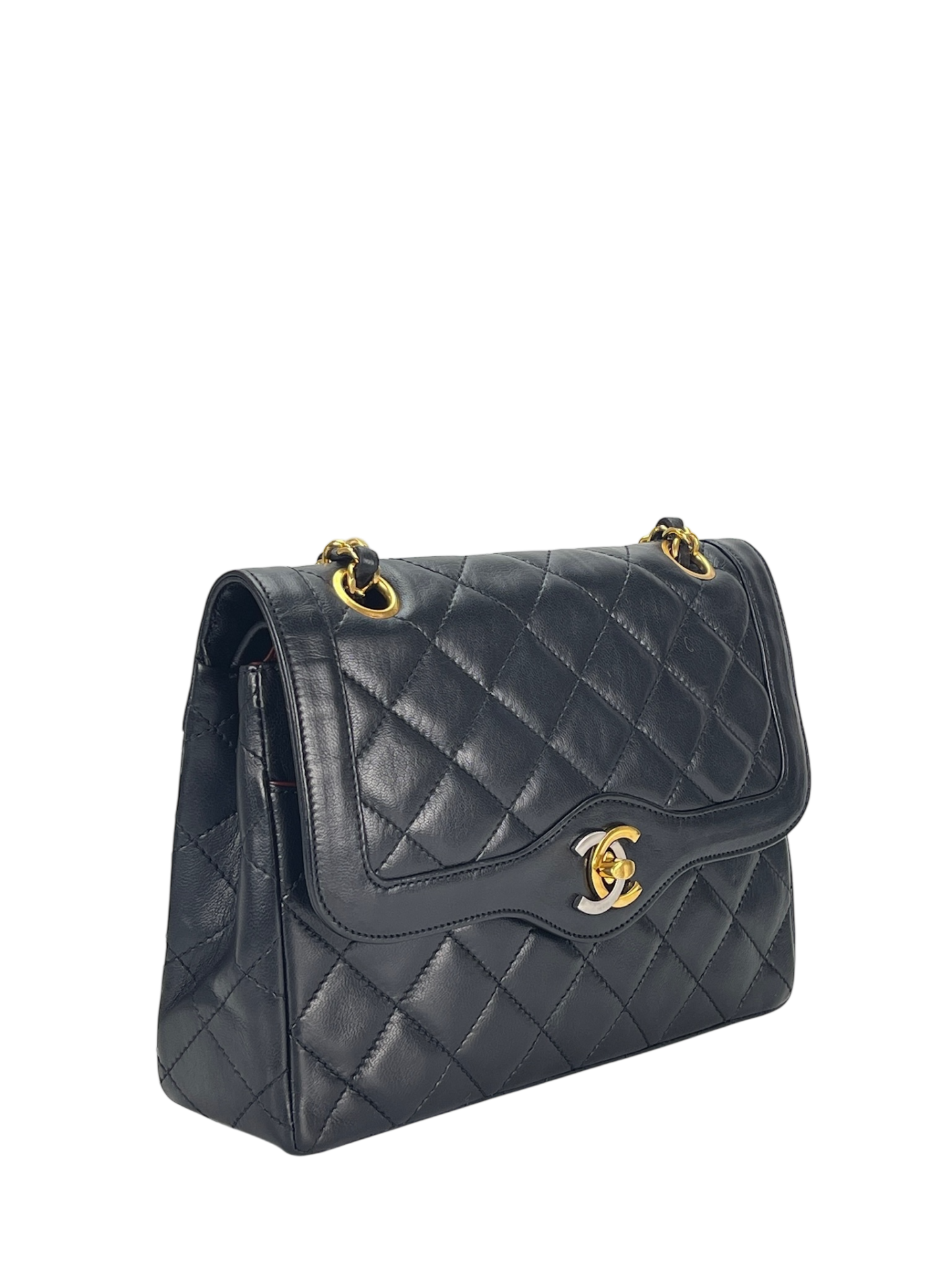 CHANEL - Black Lambskin Shoulder Bag
