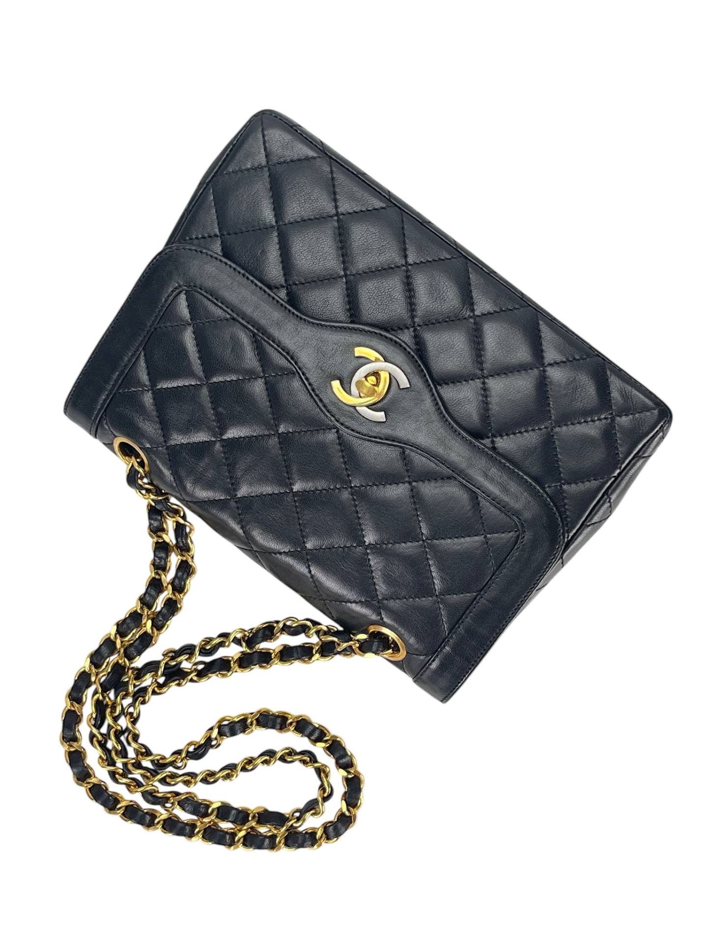 CHANEL - Black Lambskin Shoulder Bag