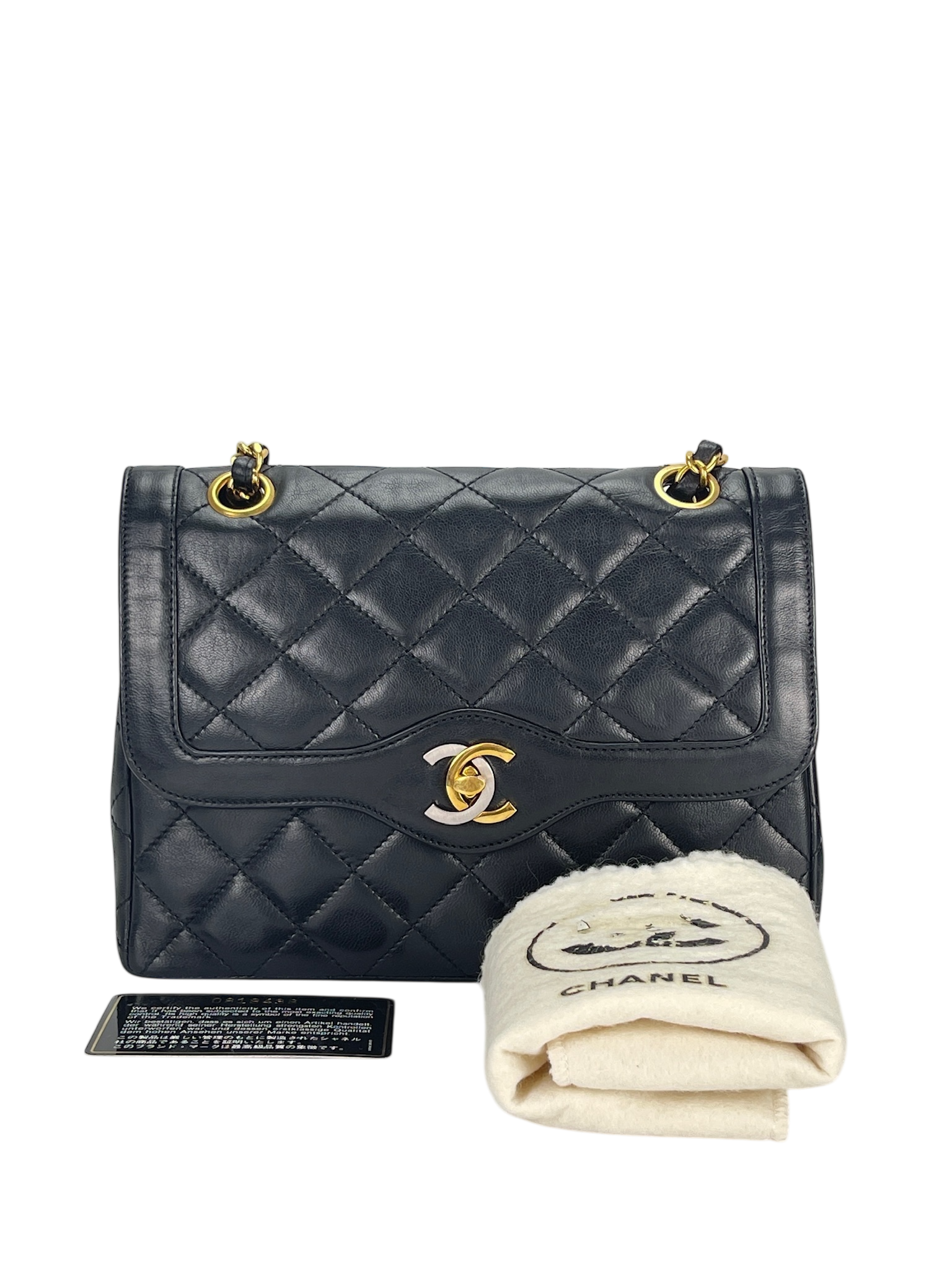 CHANEL - Black Lambskin Shoulder Bag