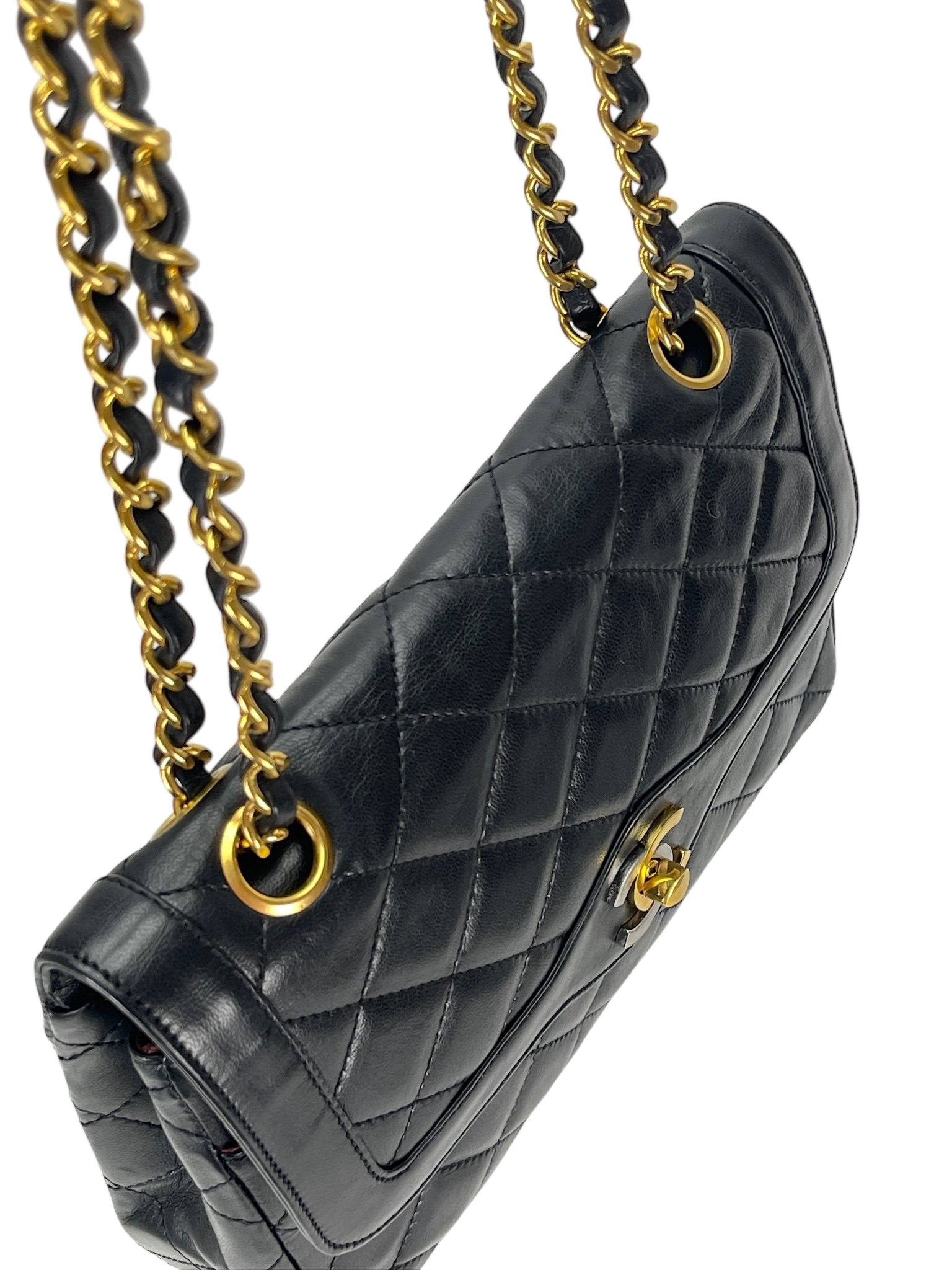 CHANEL - Black Lambskin Shoulder Bag