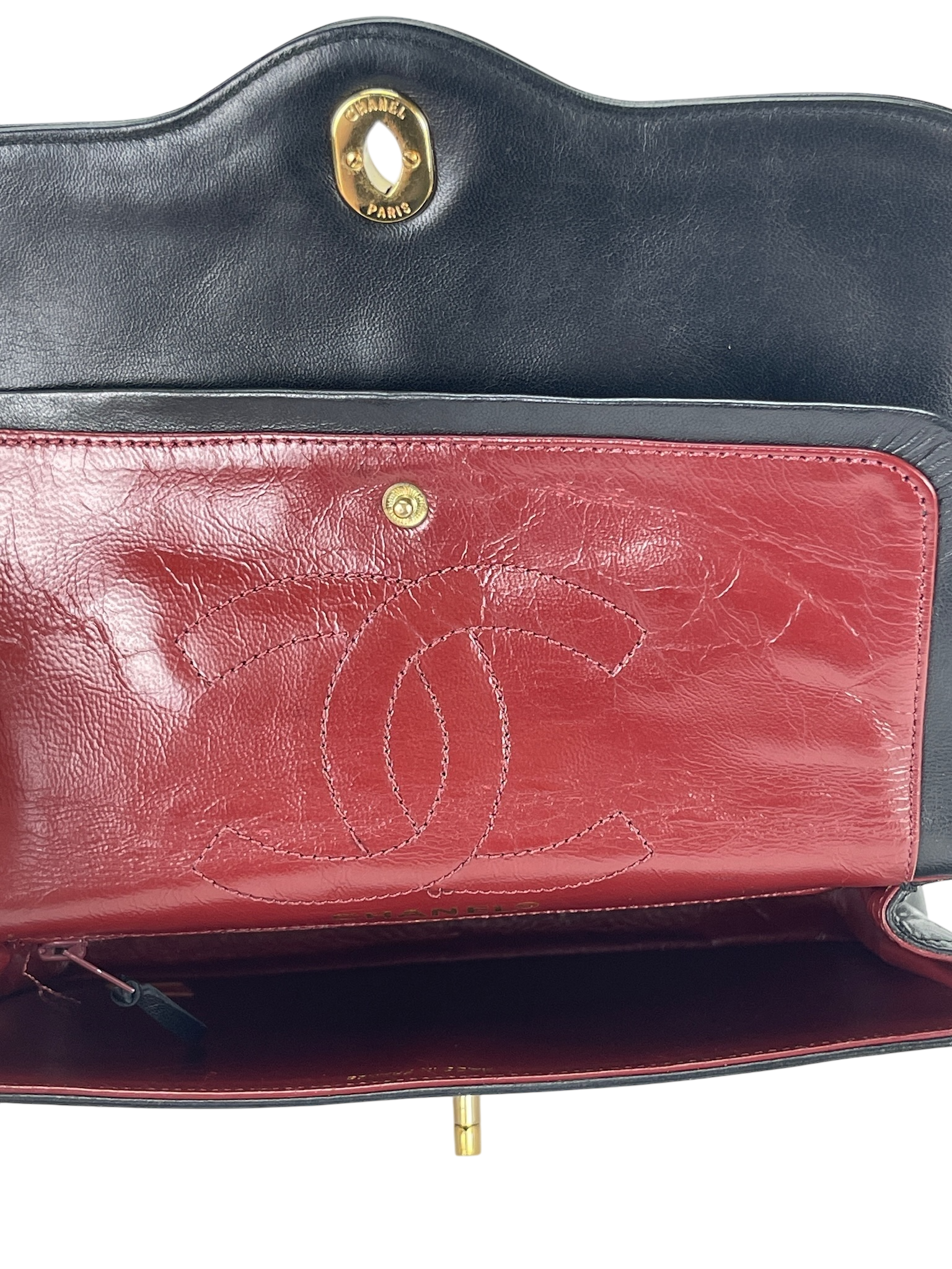 CHANEL - Black Lambskin Shoulder Bag
