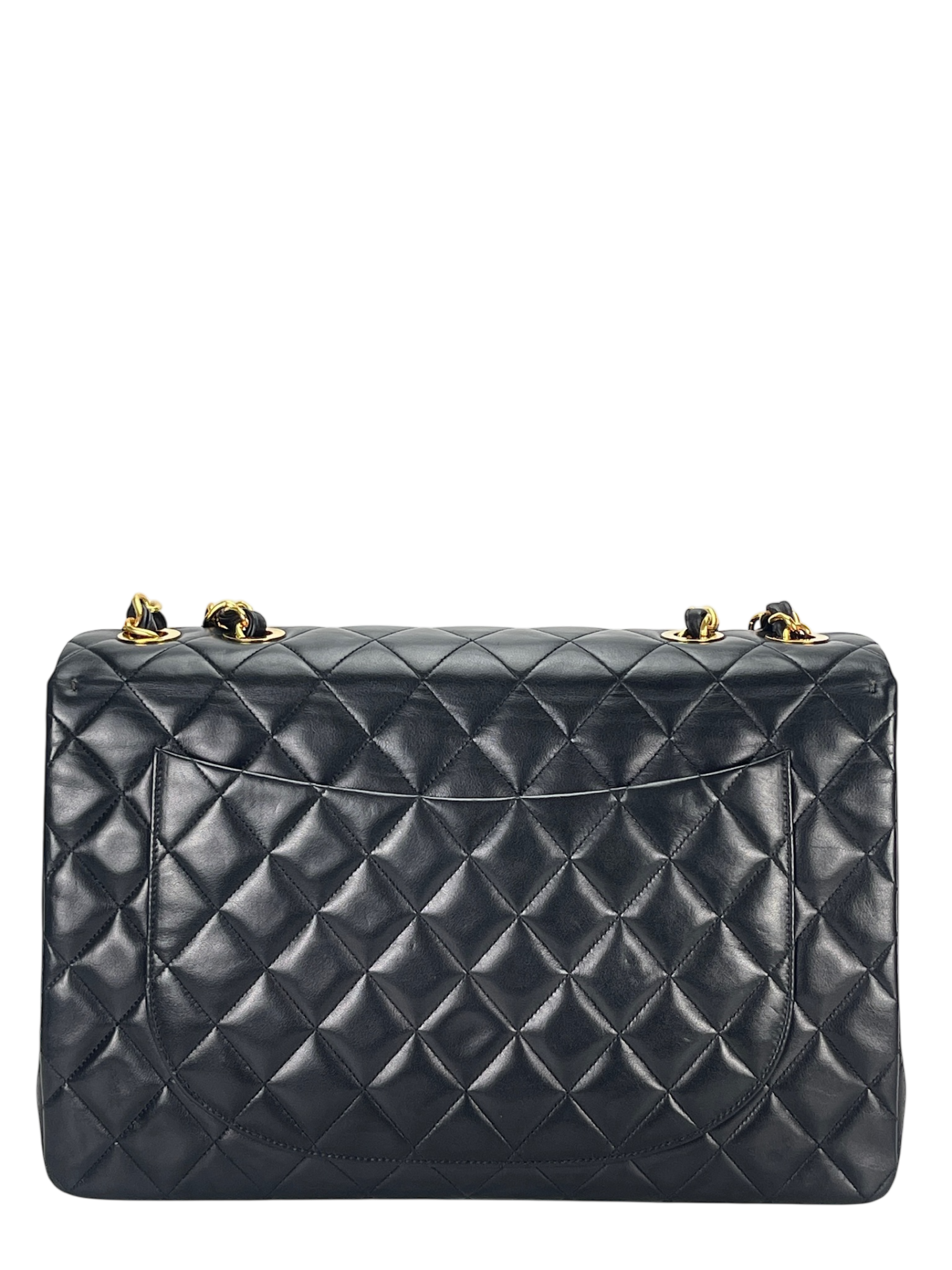 CHANEL - Black Lambskin Jumbo Flap Bag 34