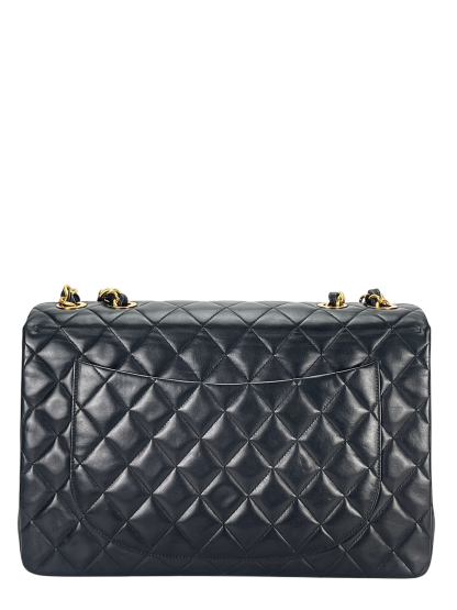 CHANEL - Black Lambskin Jumbo Flap Bag 34