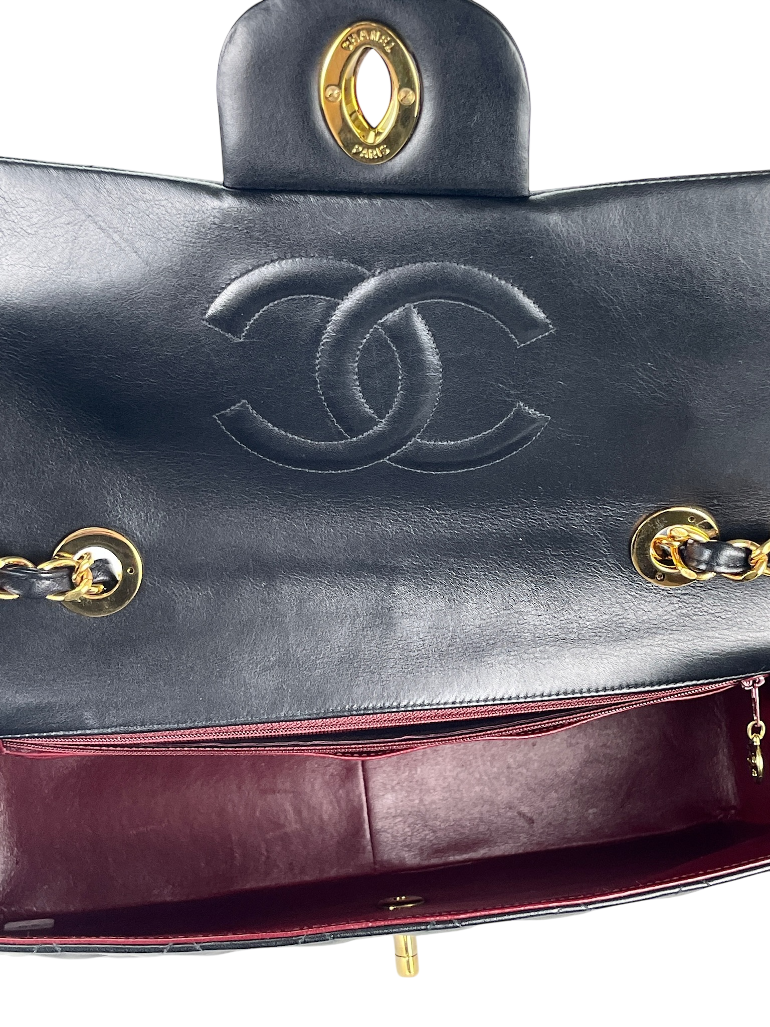 CHANEL - Black Lambskin Jumbo Flap Bag 34