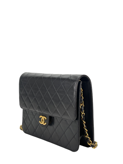 CHANEL - Small Classic Quilted Lambskin Pushlock Single Flap Bag